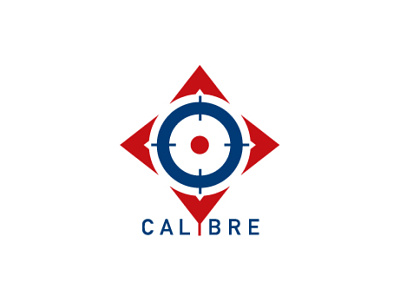 Calibre Logo agent orange design aim blue red caliber calibration calibre logo events logo focus logo icon logo target logo targets
