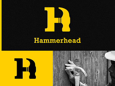 Hammerhead Logo Design building logo construction logo graphic logo h letter h logo hammer hammer logo negative space yellow logo