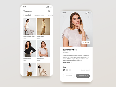 Online Clothing Store Minimal Concept appdesign clothing design ecommerce ui uidesign uiux ux