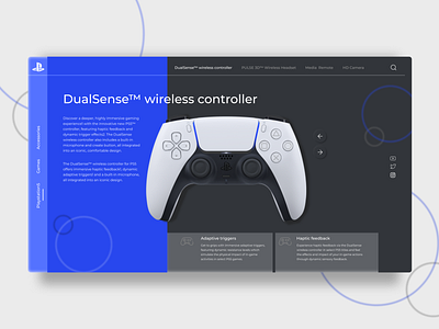 PS5 wireless controller design ecommerce ui uidesign uiux ux webdesign