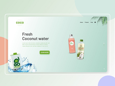 COCO - Landing page. cards ui dailyui green landingpage mordern ui natural organic trending ux design water web design