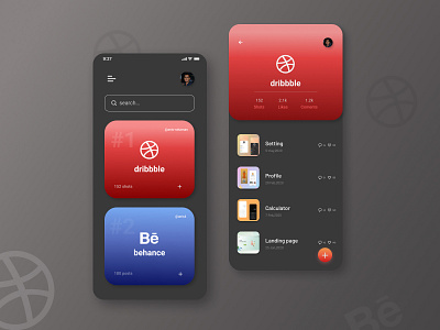 Portfolio app concept behance dailyui dark mode dark theme dark ui dribbble mordern ui portfolio app tranding