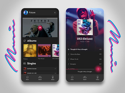 Music App app app design design inspiration ios ios app mobile mobile app mobile app design mobile design mobile ui music music app music player app music player ui ui ui design ui inspiration ux ux design