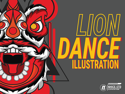 Lion Dance apparel apparel design apparel graphics branding clothing flat geometric head illustration logo sticker t shirt t shirtdesign tattoo vector