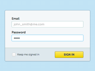 Signin blue field form input login pixelmator sign in