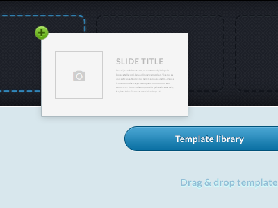 Drag n Drop add blue button drag drag and drop drop slide template timeline ui