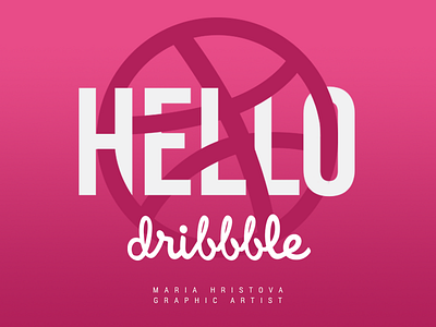 HELLO dribbble :) design firstshot graphicdesign pink typography vector vectorart