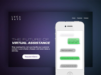 Luca Says Landing Page ui ux web web design website