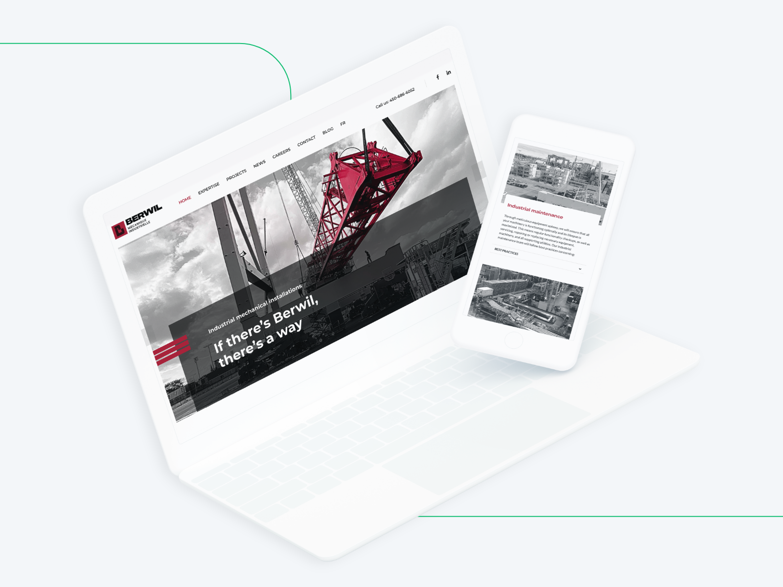 Web design: Industrial Mechanics by Kevin Houle on Dribbble