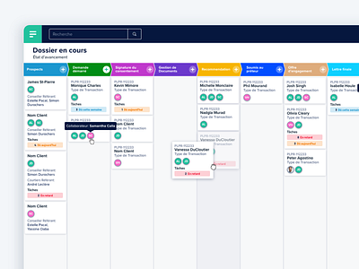 Kanban Board board cards kanban mortgage platform realtor ui design