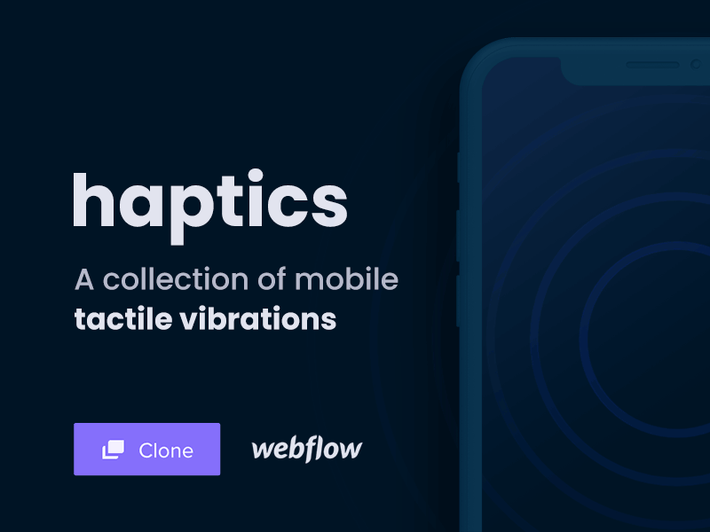 haptics for webflow haptics mobile tactile user experience vibrations webdesign webflow
