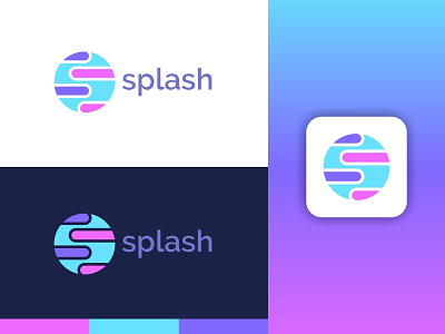 Splash Logo aplikasi blue color palette creative desain logo design ikon illustration logo palet warna splash