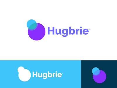 Hugbrie Logo aplikasi biru desain desain logo ikon ilustrasi kreatif logo palet warna vektor