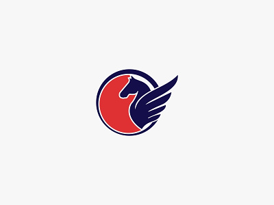 Pegasus Logo aplikasi biru desain desain logo horse ikon kreatif logo pegasus vektor
