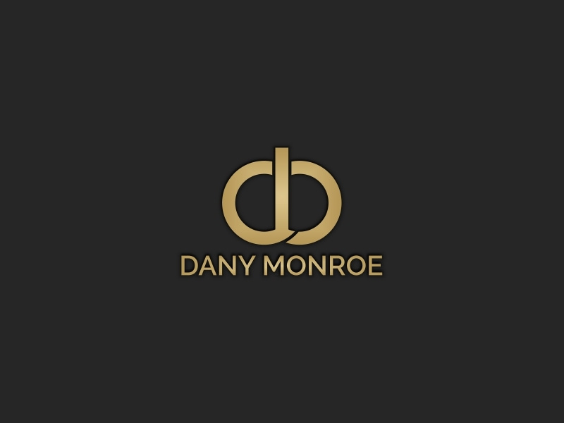 Dany Monroe Personal Branding ui surat desain vektor palet warna kreatif desain logo logo ikon aplikasi gold luxury font initial branding personal