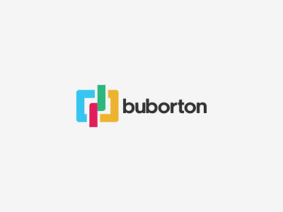 Buborton Brand Identity Logo aplikasi biru desain desain logo ikon ilustrasi kotak kreatif logo palet warna surat ui vektor