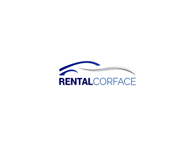 Rental Corface Brand Identity Logo aplikasi biru car desain desain logo ikon ilustrasi kreatif logo rental vektor