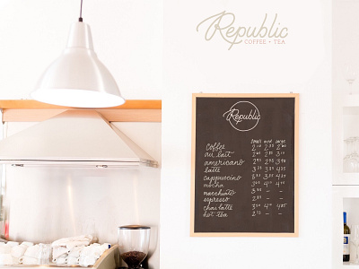 Logo and Menu Design - Republic Cafe branding chalkboard sign design graphic design logo design typography