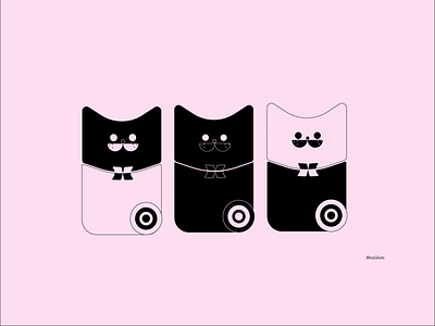 3 fancy cats art cats color cute cute animal design illustration minimal simple vector