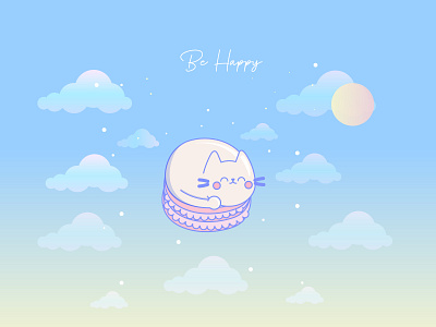 Be Happy 😊 🐱 art background cat color cute design graphic design illustration simple vector