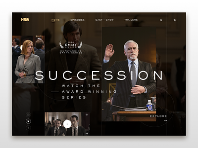 HBO Succession - Landing Page 1 app app design application branding dashboard design entertainment hbo landing marketing movie streaming app succession tv ui ux web webdesign webpage website