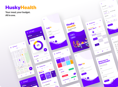 HuskyHealth android app branding design huskyhealth huskyhealth mobile mobile app design ui university ux
