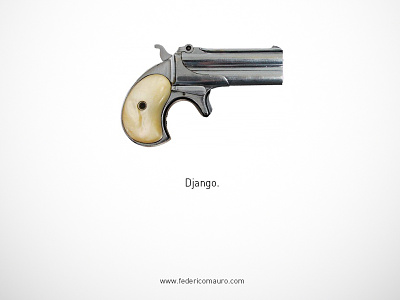 Django - Famous Guns cinema famous guns federico mauro gun iconic minimal movie pistols