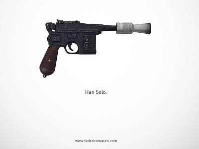 Han Solo - Famous Guns cinema famous guns federico mauro gun iconic minimal movie pistols star wars