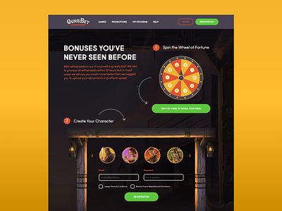 Casino Landing page design figma ui ux web