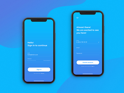 Daily UI challenge #001 — Sign in app clean daily ios iphone iphone x minimalistic sign in sign up ui