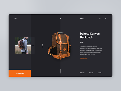Product Page backpack clean concept design e comerce ecommerce interface product reality shop site ui ux web website