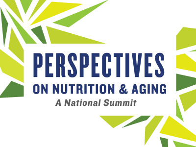 Perspectives on Nutrition & Aging conference identity system triangles