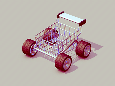 Race Shopping Cart 3d c4d cart cinema 4d race rendering shopping cart