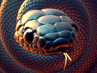 Black Snake 3d black c4d cinema 4d rendering snake