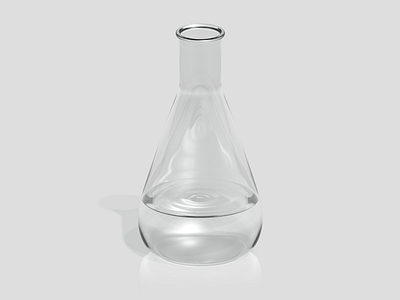 Glass Laboratory Bottle With Water 3d c4d cinema 4d glass grey laboratory bottle rendering simple water