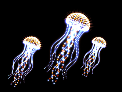 LED Glowing Jellyfish 3d c4d cinema 4d glow jelly jellyfish led light rendering