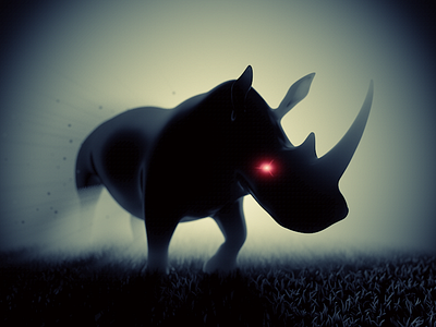 Rhino In The Dark 3d c4d cinema 4d dark night rendering rhino