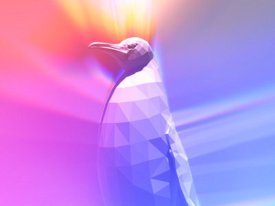 Penguin 3d blender colorful geometric low poly penguin polygon render rendering