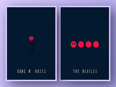 Minimal Music Posters #01 design graphic design guns n roses illustration minimal design minimalism poster the beatles