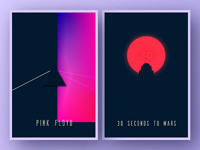 Minimal Music Posters #02 30 seconds to mars design graphic design illustration minimal design minimalism pink floyd poster