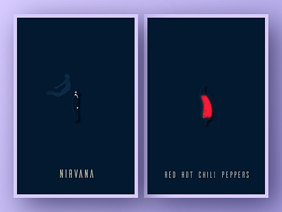 Minimal Music Posters #05 design graphic design illustration minimal design minimalism nirvana poster red hot chili peppers