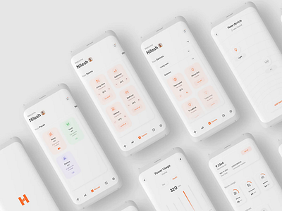 Smart Home App app design interaction design iot minimal design neumorphism smart home ui design ui ux
