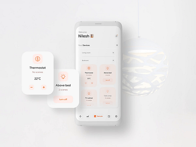 Smart Home App - Devices Screen app design interaction design iot minimal design neumorphism smart home ui ux