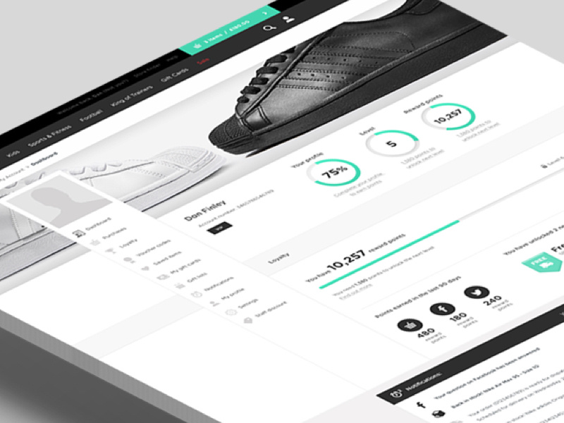 JD Sports My Account Landing Page by Hannah Furnell on Dribbble