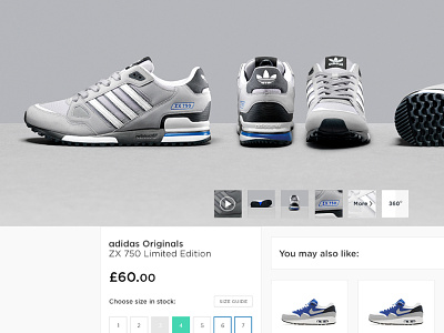 JD Sport - Product Page basket black and white checkout clean cross sell design footwear graphic design landing page photography product product page retail size selection sneakers sports brand store ui web design