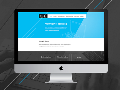 Flinkt IT webdesign black blue clean flat it site ui ux webdesign website