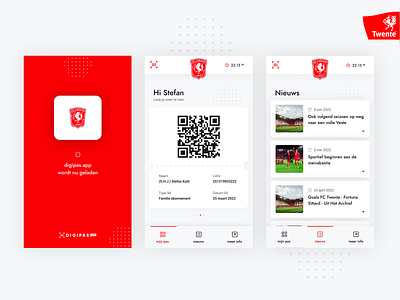 App FC Twente ⚽️ app app design branding clean design flat mobile red site ui ux