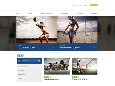 Webdesign Sport site blue clean design flat green responsive site sport ui ux volley ball