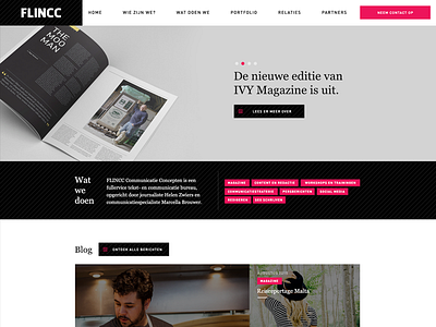 Homepage design PR & Communications Flincc