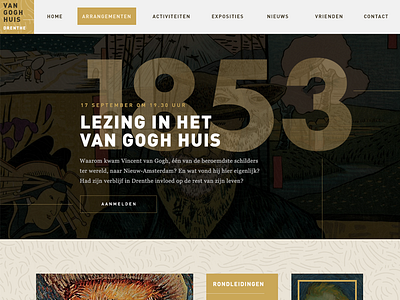 Site: Vincent van Gogh museum Drenthe clean desgin layout responsive site ui webdesign